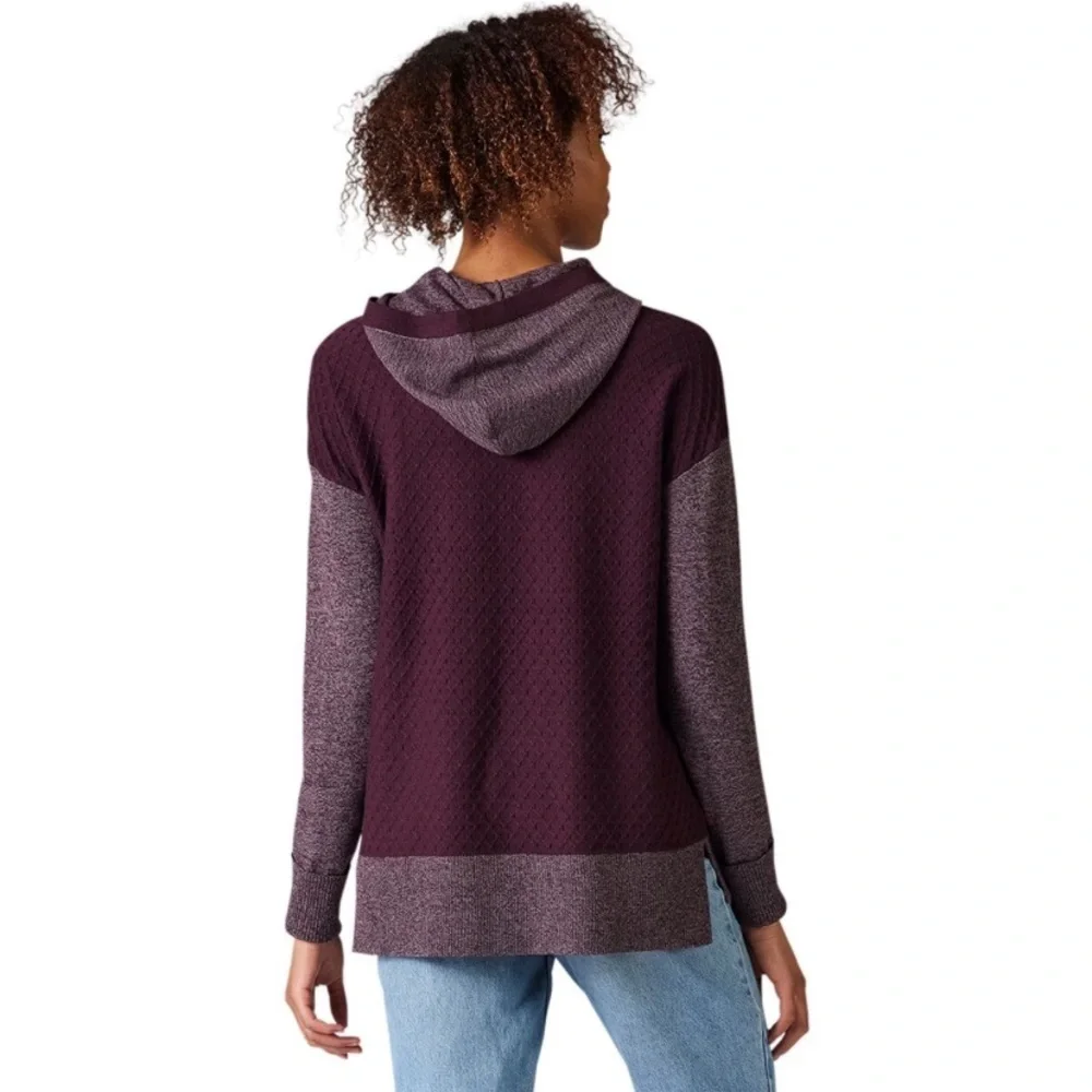 Smartwool Shadow pine sweater hoodie maroon women Small